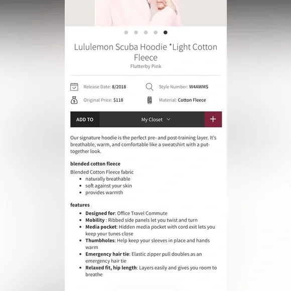 Lululemon Scuba Hoodie Light Cotton Fleece-EUC!!!! - Picture 12 of 12